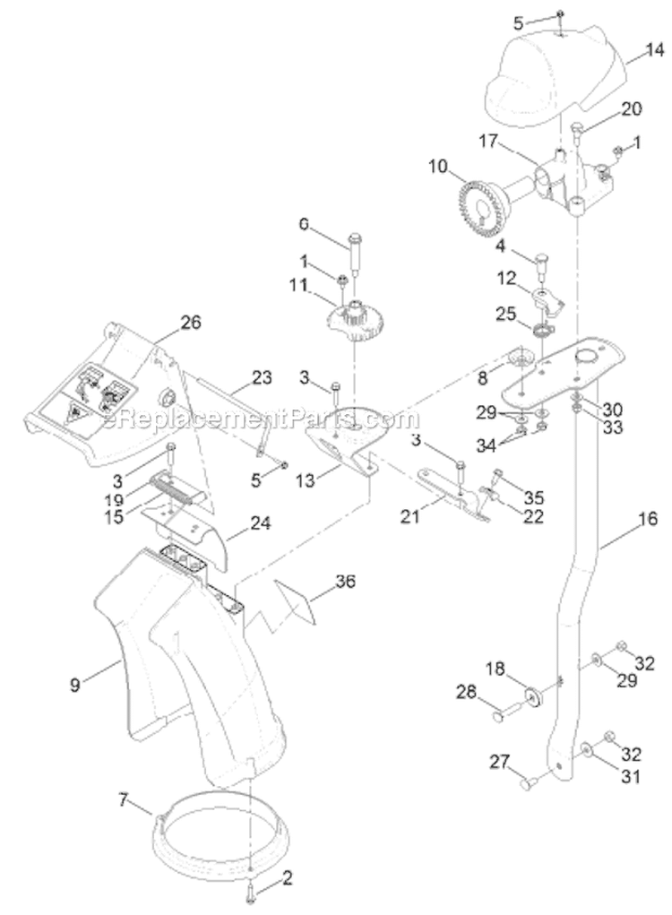 Chute Diagram and Parts List for 38664 313000001-313999999 - 2013 Toro Snow Blower