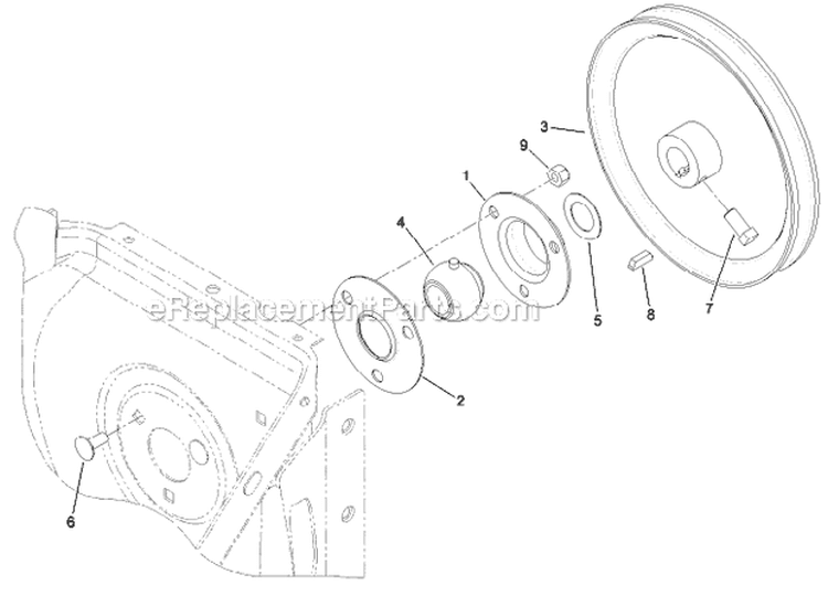 Impeller Diagram and Parts List for 38664 313000001-313999999 - 2013 Toro Snow Blower