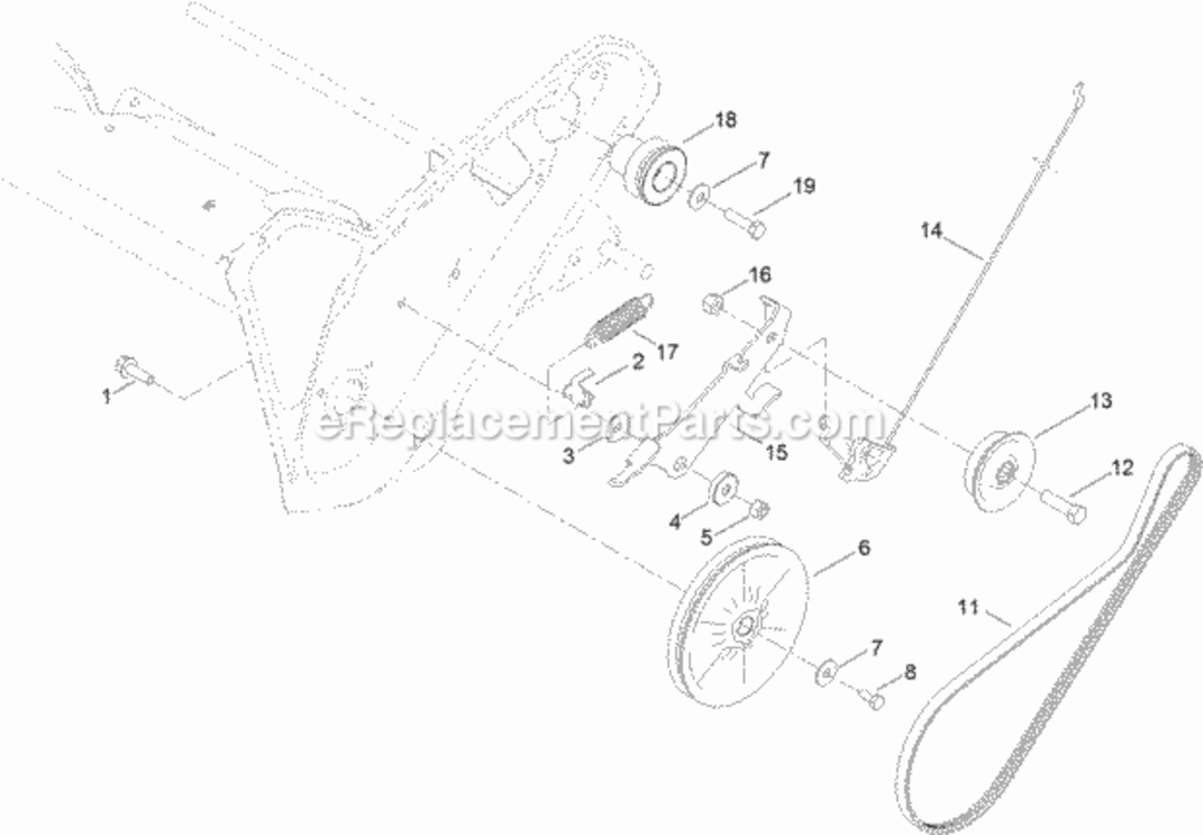 Belt_Drive_Assembly Diagram and Parts List for 38742 315000001 - 315999999 Toro Snow Blower
