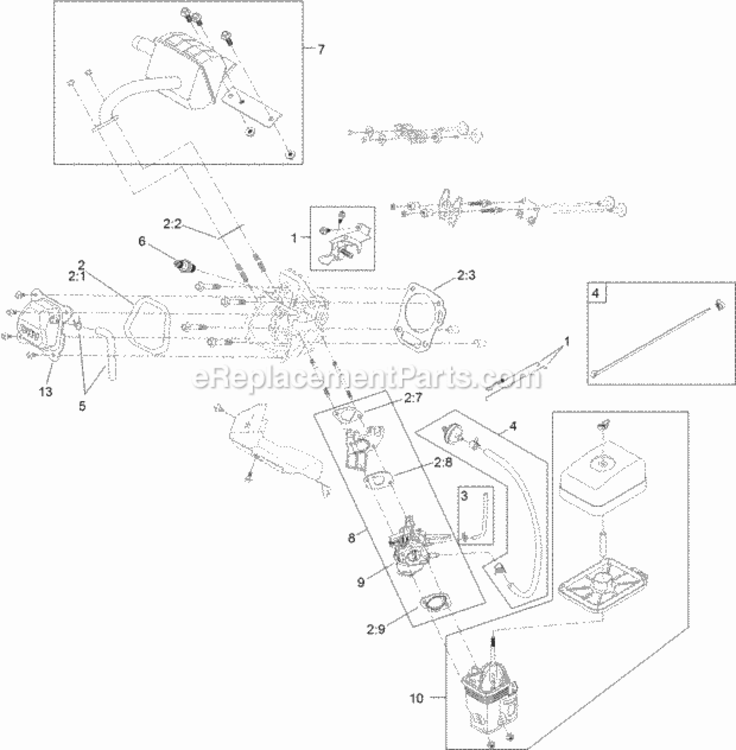 Engine_Assembly_No_1 Diagram and Parts List for 38743 315000001 - 315999999 Toro Snow Blower