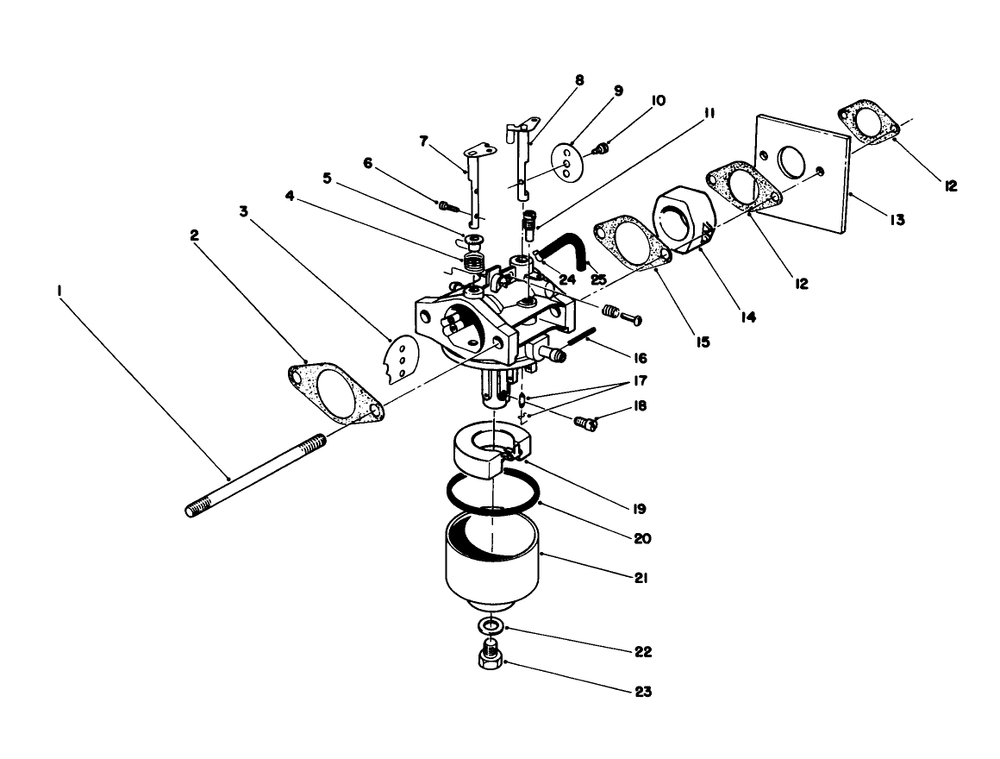 Carburetor Assembly (Model No. 47ph7) Diagram and Parts List for 16202C 8000001 - 8999999 Toro Lawn Mower