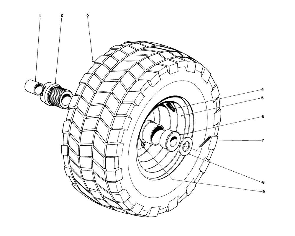 Wheel Assembly Diagram and Parts List for 31260 200001 - 299999 Toro Snow Blower