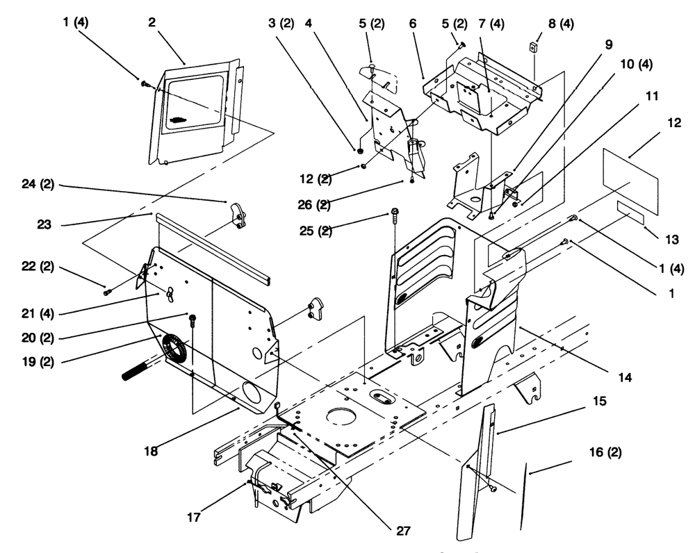 Hoodstand And Firewall Diagram and Parts List for 72064 6900001 - 6999999 Toro Lawn Tractor