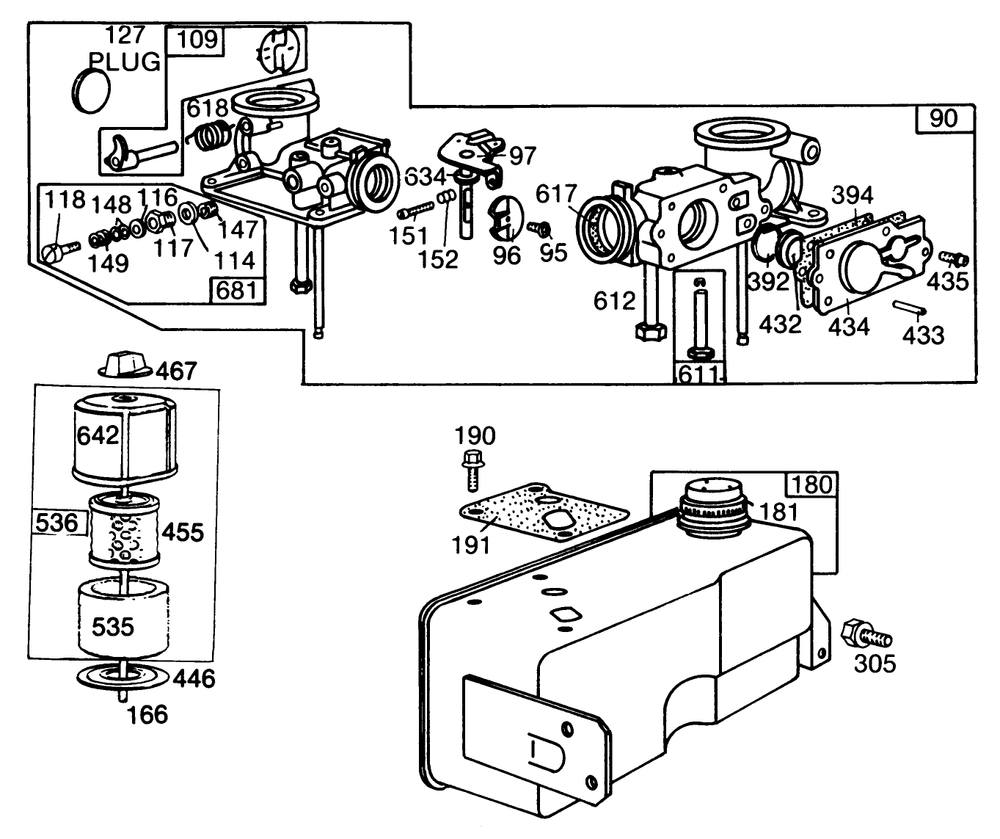 Engine Briggs & Stratton Model No. 130902 Type 1200-01 (Continued) Diagram and Parts List for 22005 6000001 - 6999999 Toro Lawn Mower