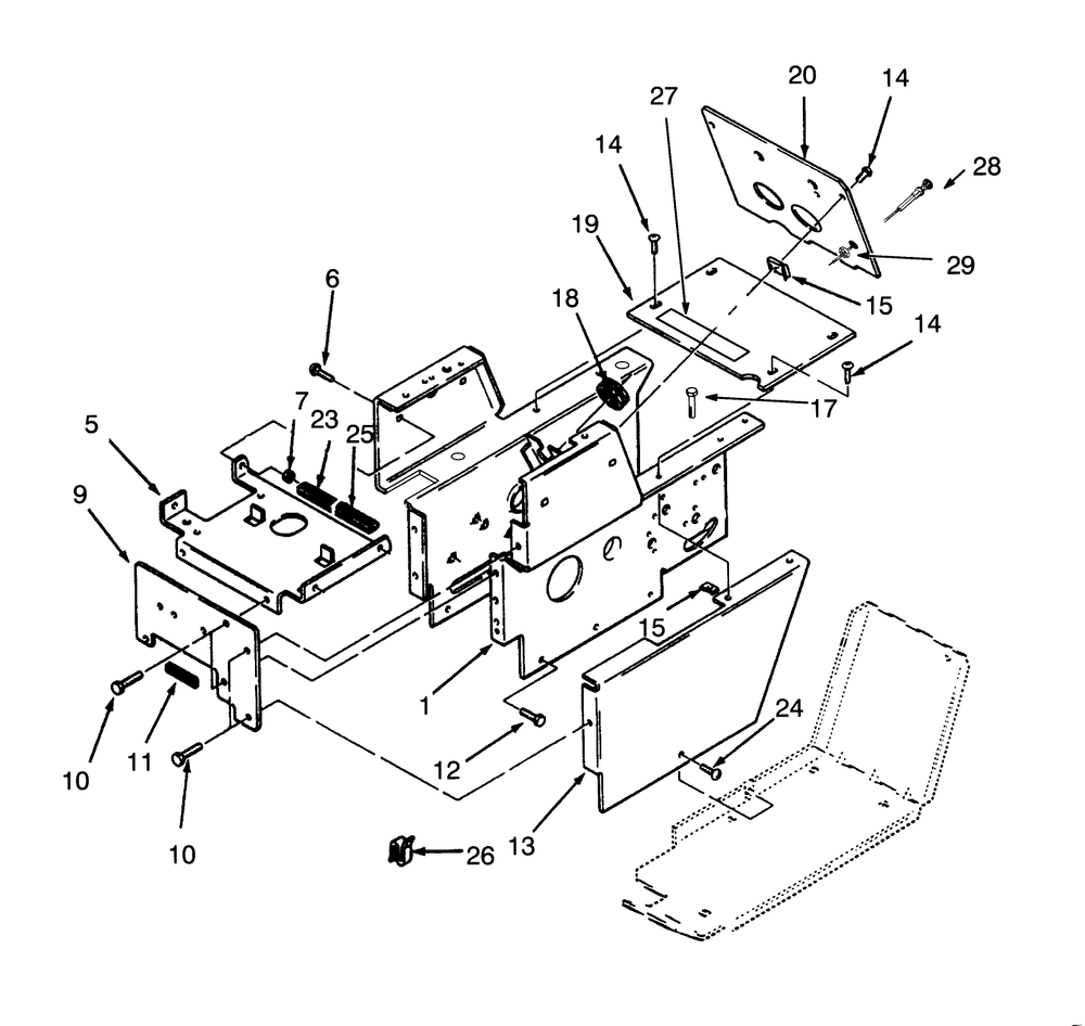 Hood Stand And Supports Diagram and Parts List for 73421 3900001 - 3999999 Toro Lawn Tractor