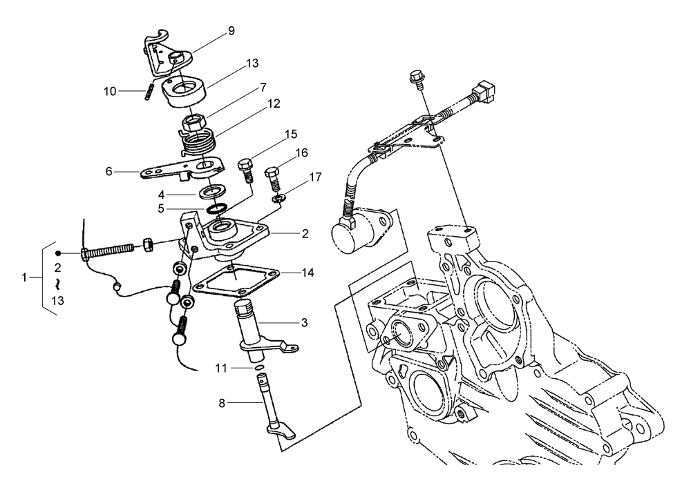 Speed Control Plate Assembly Diagram and Parts List for 74265TE (270000001-270999999)(2007) Toro Lawn Mower