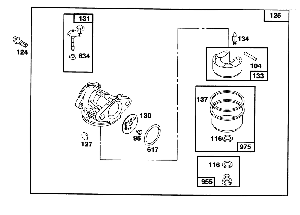 Engine Briggs & Stratton Model 128802-0615-01 Diagram and Parts List for 20463 5900001 - 5999999 Toro Lawn Mower