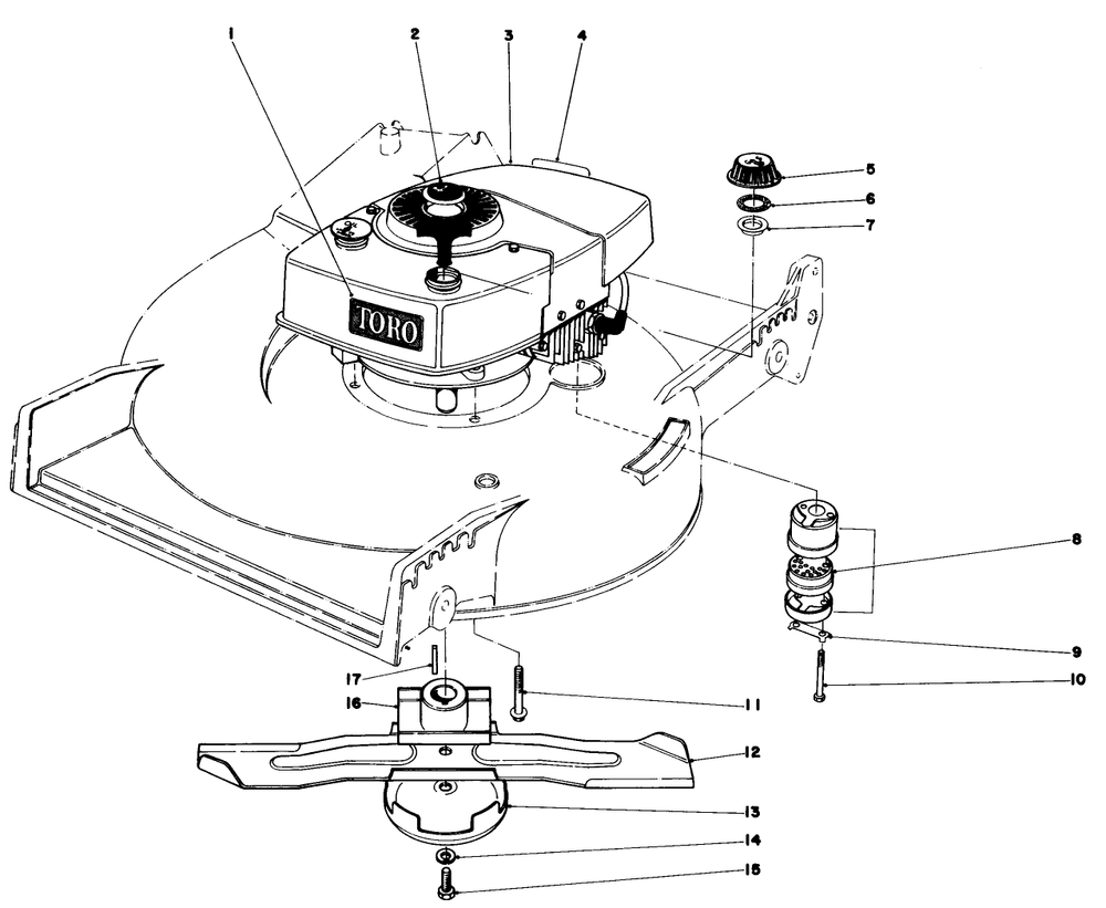 Engine Assembly Diagram and Parts List for 20700 2000001 - 2999999 Toro Lawn Mower