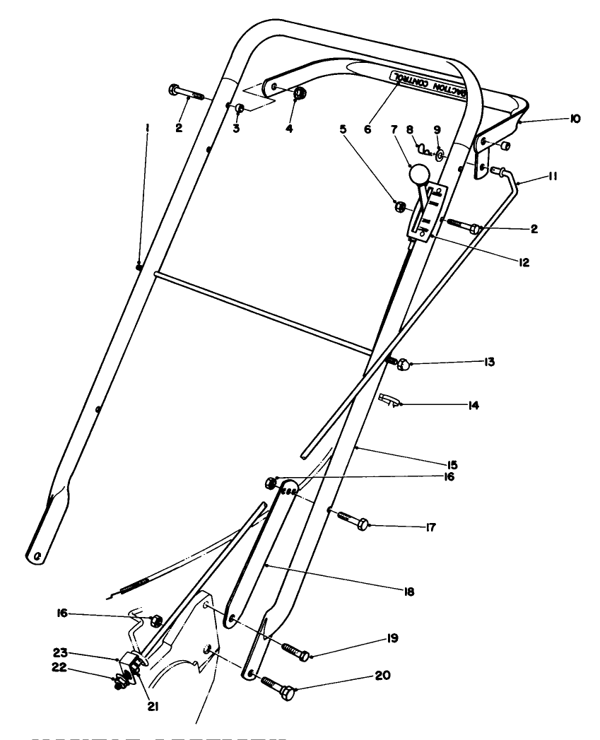 Handle Assembly (Model 22035) Diagram and Parts List for 22035 5000001 - 5999999 Toro Lawn Mower