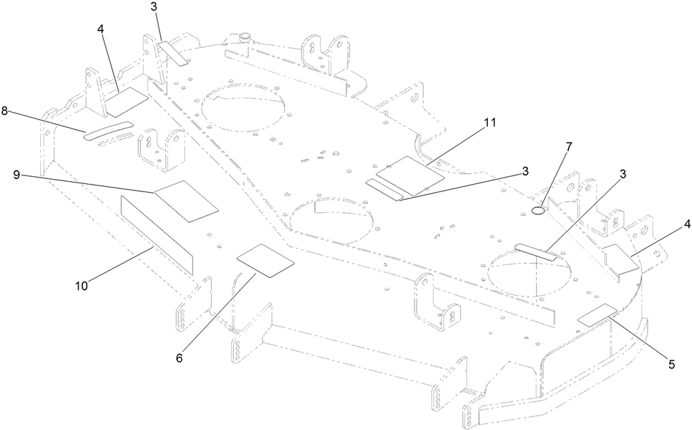 Deck Decal Assembly Diagram and Parts List for 72264TE 406427909-406429999 Toro Lawn Mower