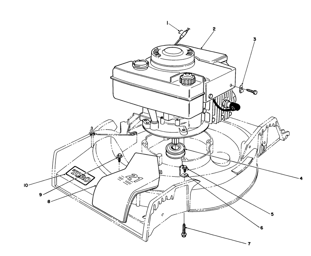 Engine Assembly Diagram and Parts List for 16775 0000001 - 0999999 Toro Lawn Mower