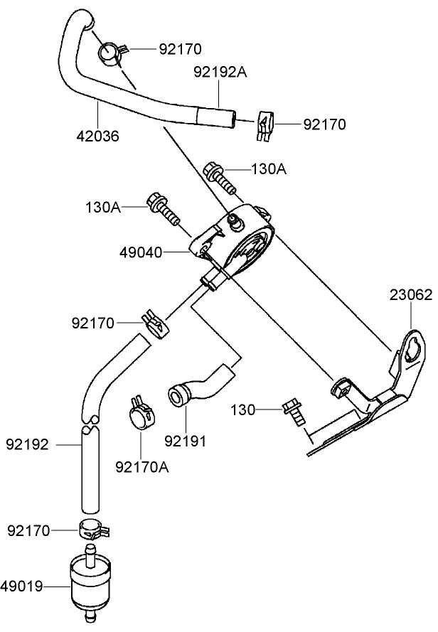 Fuel Tank And Valve Assembly Diagram and Parts List for 74237CP (270000001-270999999)(2007) Toro Lawn Mower