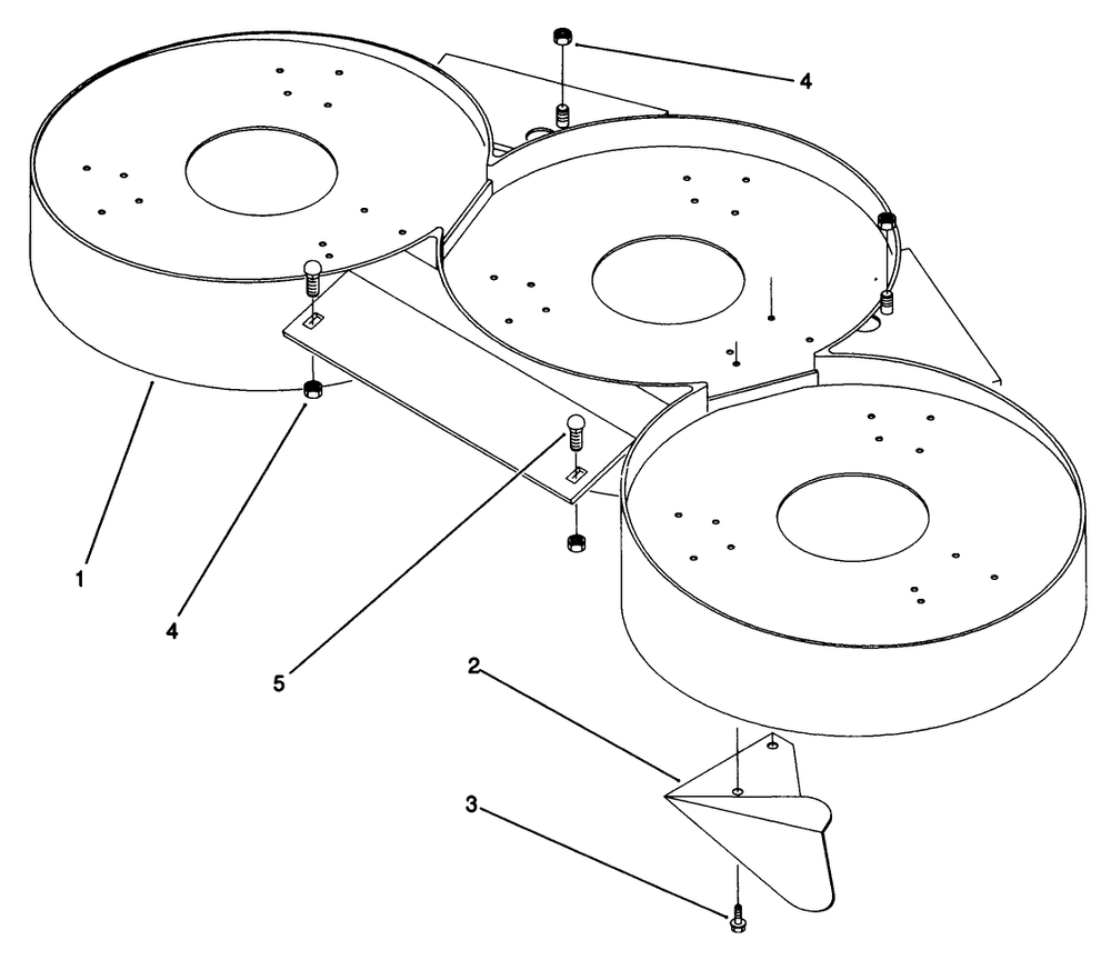 Baffle Assembly Diagram and Parts List for R5-42RY01 1000001 - 1999999 Toro Lawn Mower