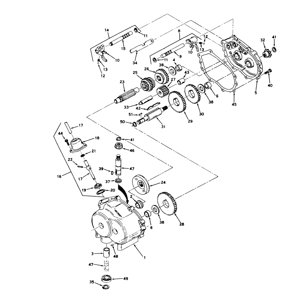 Model 352 Transmission Diagram and Parts List for 57054 0000001 - 0999999 Toro Lawn Tractor