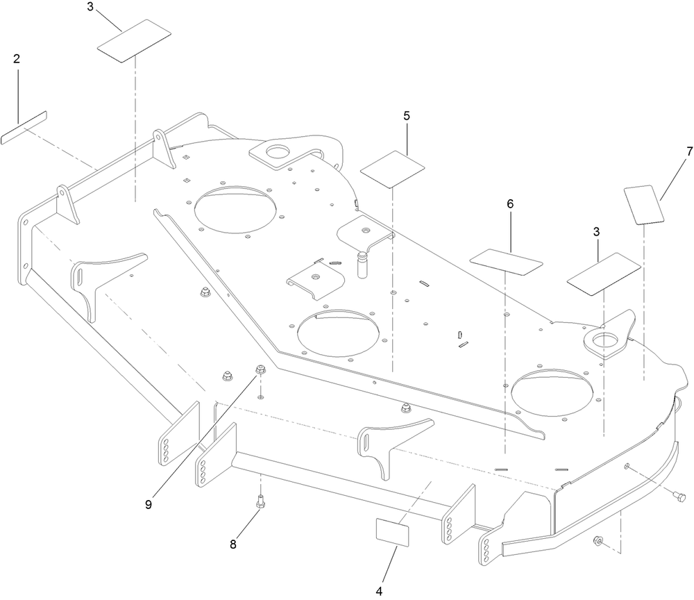 Deck Decal Assembly Diagram and Parts List for 44448 406992240-407999999 Toro Lawn Mower