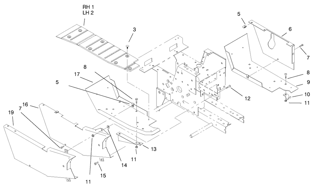 Footrest & Hoodstand Side Covers Diagram and Parts List for 73502 7900001 - 7999999 Toro Lawn Tractor