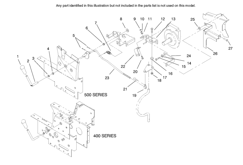 Pto Clutch System Diagram and Parts List for 73441 7900001 - 7999999 Toro Lawn Tractor