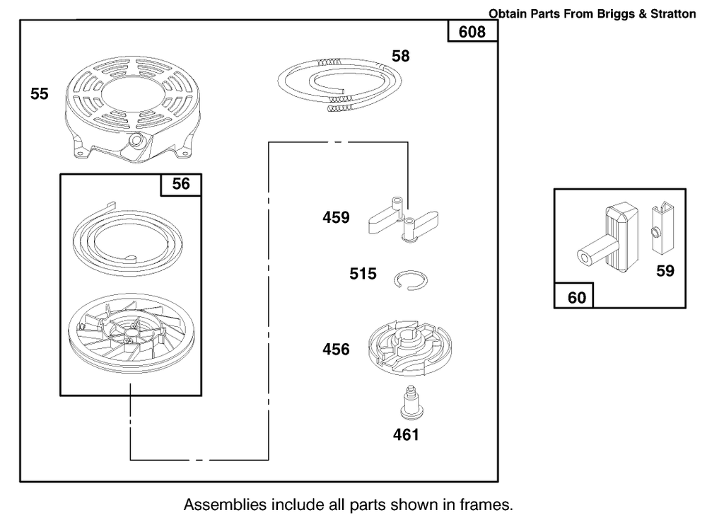 Engine Briggs & Stratton Model 12f802-0667-01 Diagram and Parts List for 20913 790000001 - 799999999 Toro Lawn Mower