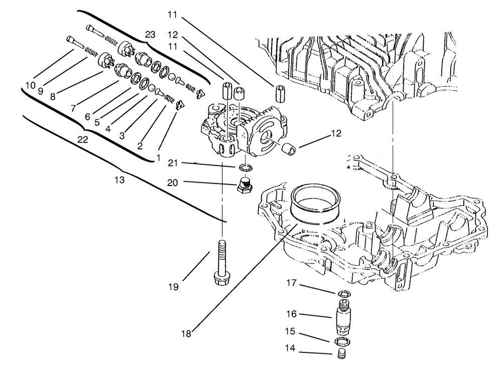 Center Case Diagram and Parts List for 72110 8900600 - 8999999 Toro Lawn Tractor