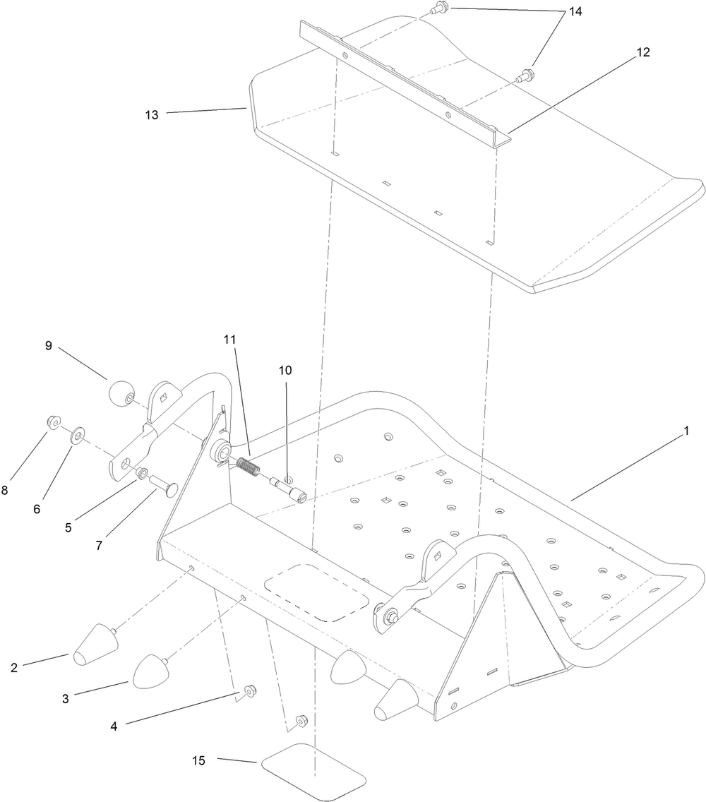 Platform Assembly Diagram and Parts List for 74583 (314000001-314999999)(2014) Toro Lawn Mower