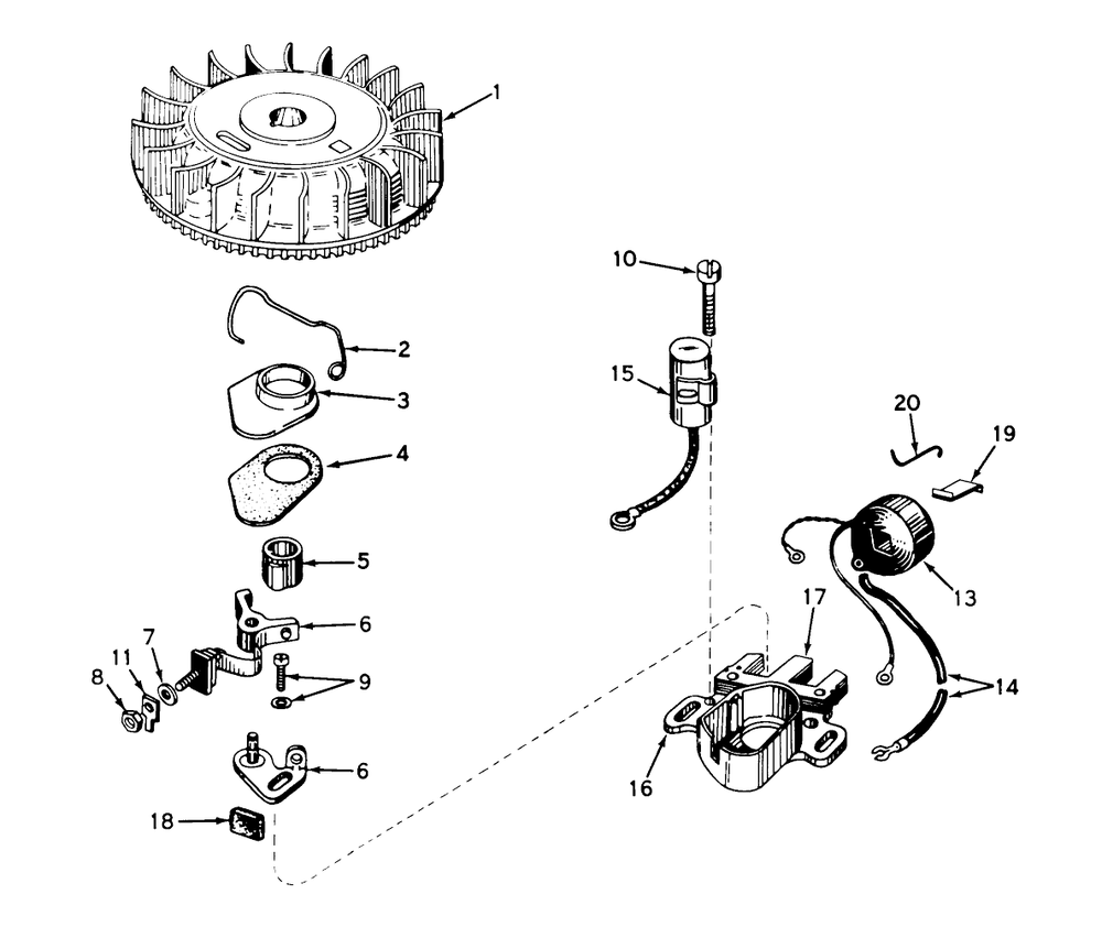 Magneto No. 610793 (Used On All Models) Diagram and Parts List for 18400 1000001 - 1999999 Toro Lawn Mower