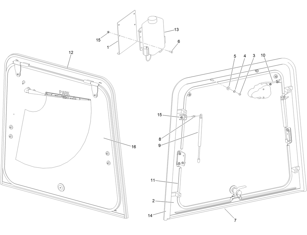 Rear Panel Assembly No. 136-7747 Diagram and Parts List for 25208 400000000 - 999999999 Toro Lawn Tractor Accessories