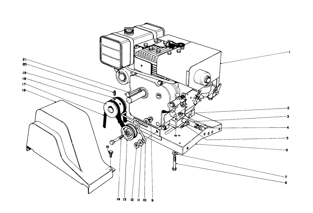 Engine Assembly Diagram and Parts List for 31323 4000001 - 4999999 Toro Snow Blower
