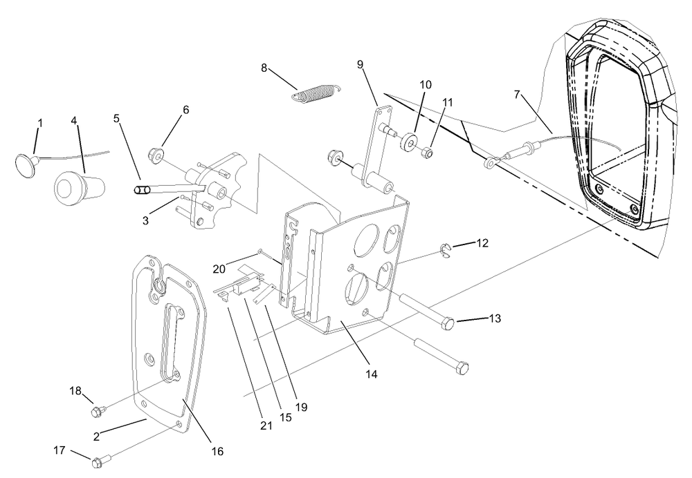 Shifter Assembly Diagram and Parts List for 12004 230000001 - 230999999 Toro Lawn Tractor