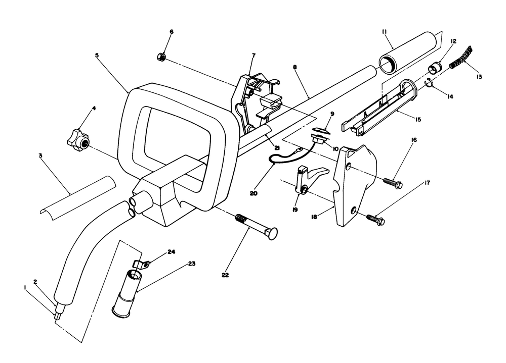 Handle Assembly Diagram and Parts List for 51641 5000001 - 5999999 Toro Trimmer