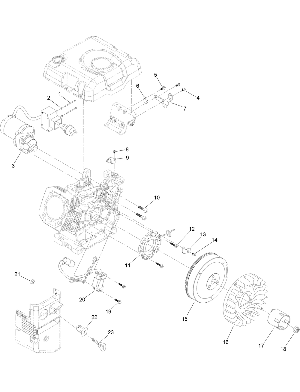 Ignition And Electrical Assembly Diagram and Parts List for 38870 409000000 - 999999999 Toro Snow Blower