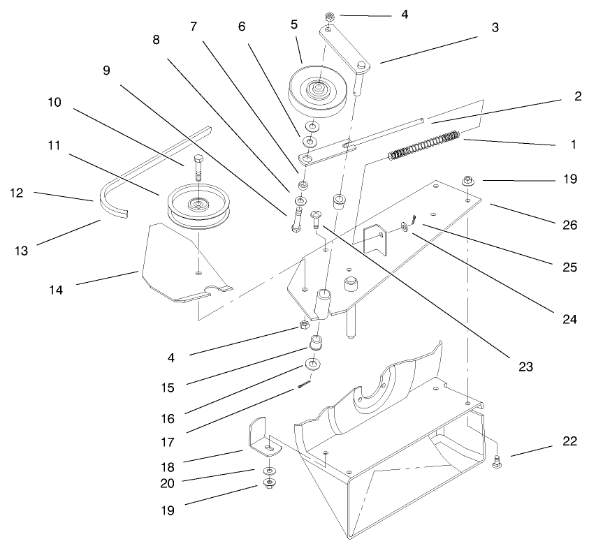 Drive Assembly Diagram and Parts List for 79301 9900001 - 9999999 Toro Lawn Tractor