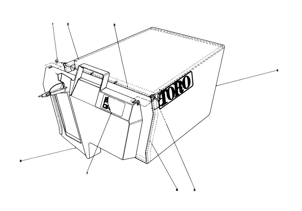 Grass Bag Assembly No. 11-0189 Diagram and Parts List for 20626C 6000001 - 6999999 Toro Lawn Mower
