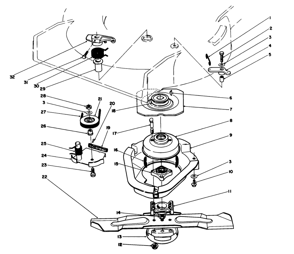 Blade Brake Clutch Assembly Diagram and Parts List for 20622C 8000001 - 8999999 Toro Lawn Mower