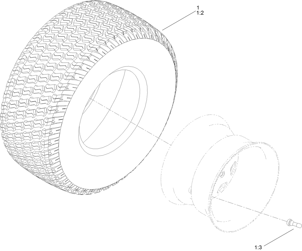 Tire Assembly No. 139-7534 Diagram and Parts List for 74898 400000000 - 411999999 Toro Lawn Tractor