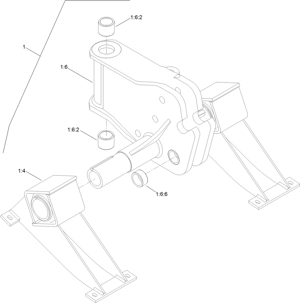 Blade Mount Assembly Diagram and Parts List for 25401 316000001 - 316999999 Toro Lawn Tractor Accessories