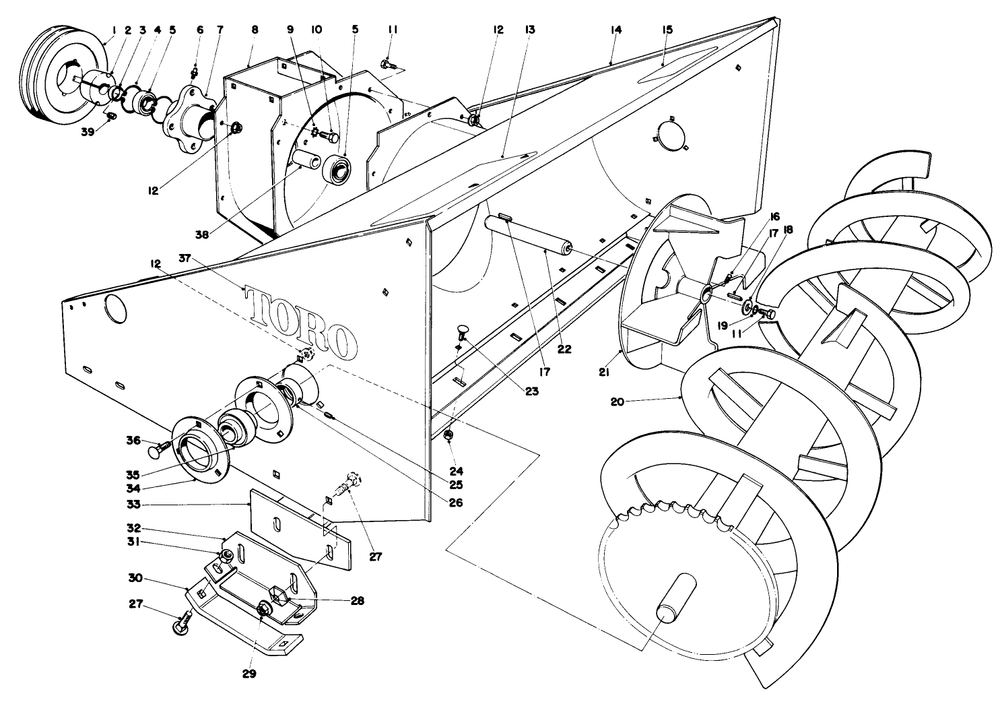 48" Snowthrower Model No. 30570 (Optional) Diagram and Parts List for 30775 200001 - 299999 Toro Lawn Tractor