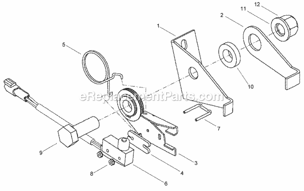 Neutral Start Switch Assembly Trencher Contro Diagram and Parts List for 2011  Toro Lawn Tractor Accessories