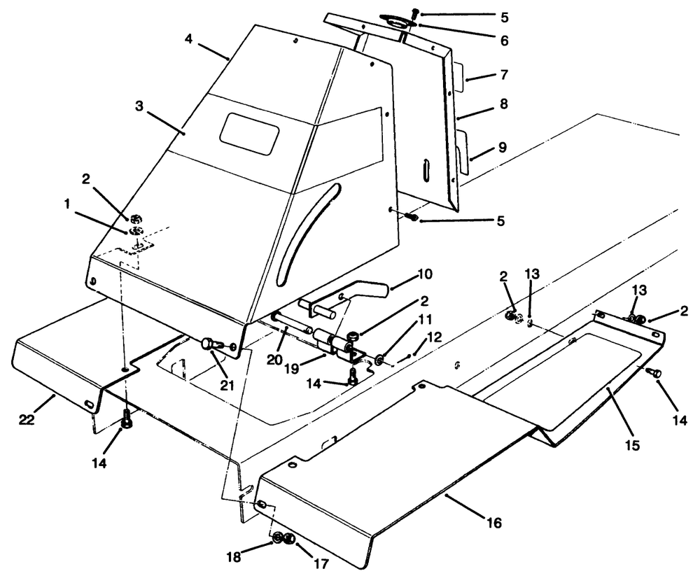Front Tower Assembly Diagram and Parts List for 70080 6900001 - 6999999 Toro Lawn Tractor