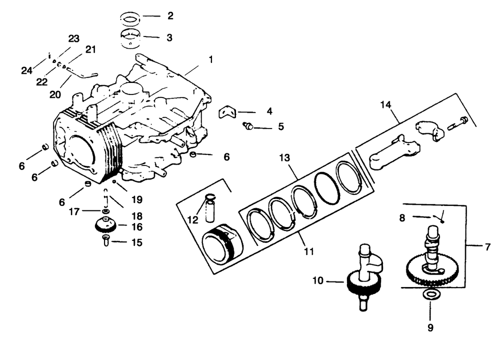 Crankcase-Engine Kohler Model No. Cv12.5t-1254 Diagram and Parts List for 30157 490001 - 499999 Toro Lawn Tractor Accessories