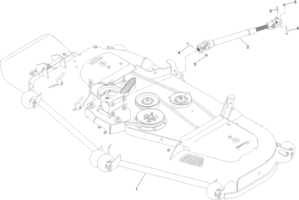 Deck And Driveshaft Assembly Diagram and Parts List for 74072 400000000-403226743 Toro Lawn Mower