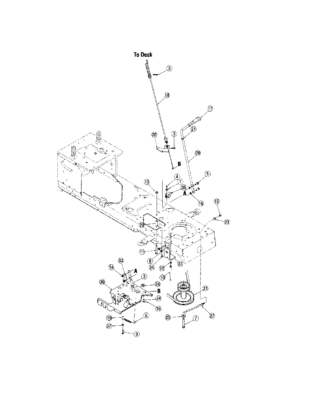 Engine pulley/steering bracket Diagram and Parts List for LX420  Toro Lawn Tractor