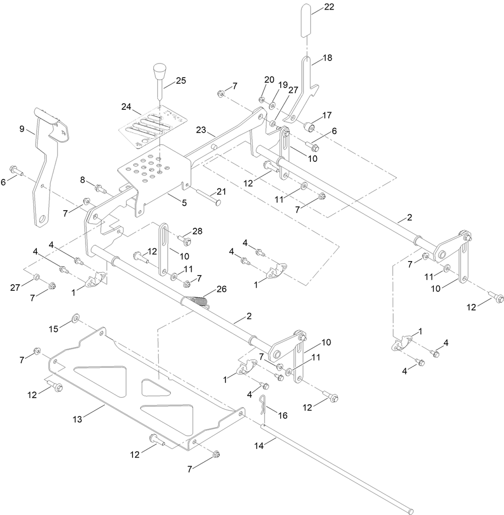 Deck Lift Assembly Diagram and Parts List for 76530 417116866 - 417309999 Toro Lawn Tractor