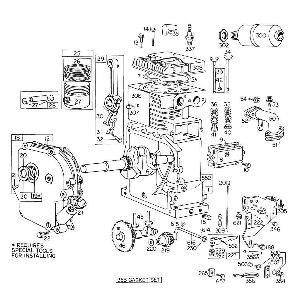 Engine Model No. 190402 Type 0754 Briggs & Stratton Diagram and Parts List for 31763 4000001 - 4999999 Toro Snow Blower