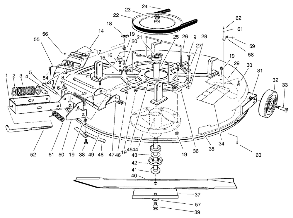 Mower Assembly-Recycler Diagram and Parts List for 70084 8900001 - 8999999 Toro Lawn Tractor