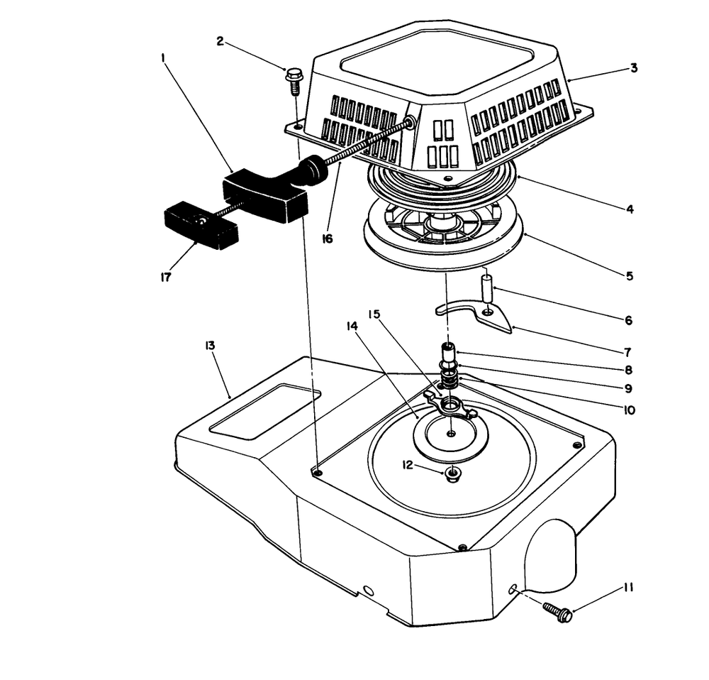 Recoil Assembly (Engine Model No. Vmh7-4) Diagram and Parts List for 22622 0000001 - 0999999 Toro Lawn Mower
