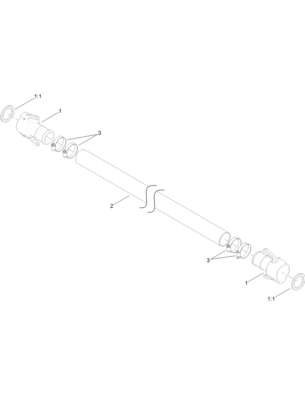 Discharge Hose Assembly No. Au10mm1017 Diagram and Parts List for 23897 400000000 - 999999999 Toro Lawn Tractor Accessories