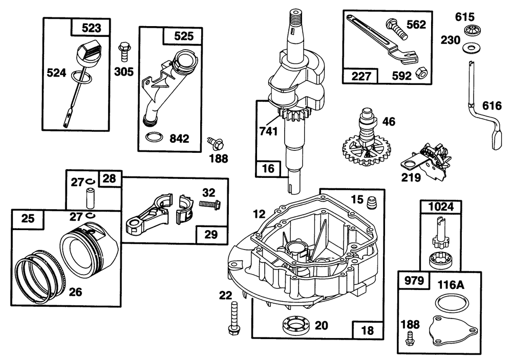 Engine Gts 150 Ohv Diagram and Parts List for 20767 6900001 - 6999999 Toro Lawn Mower