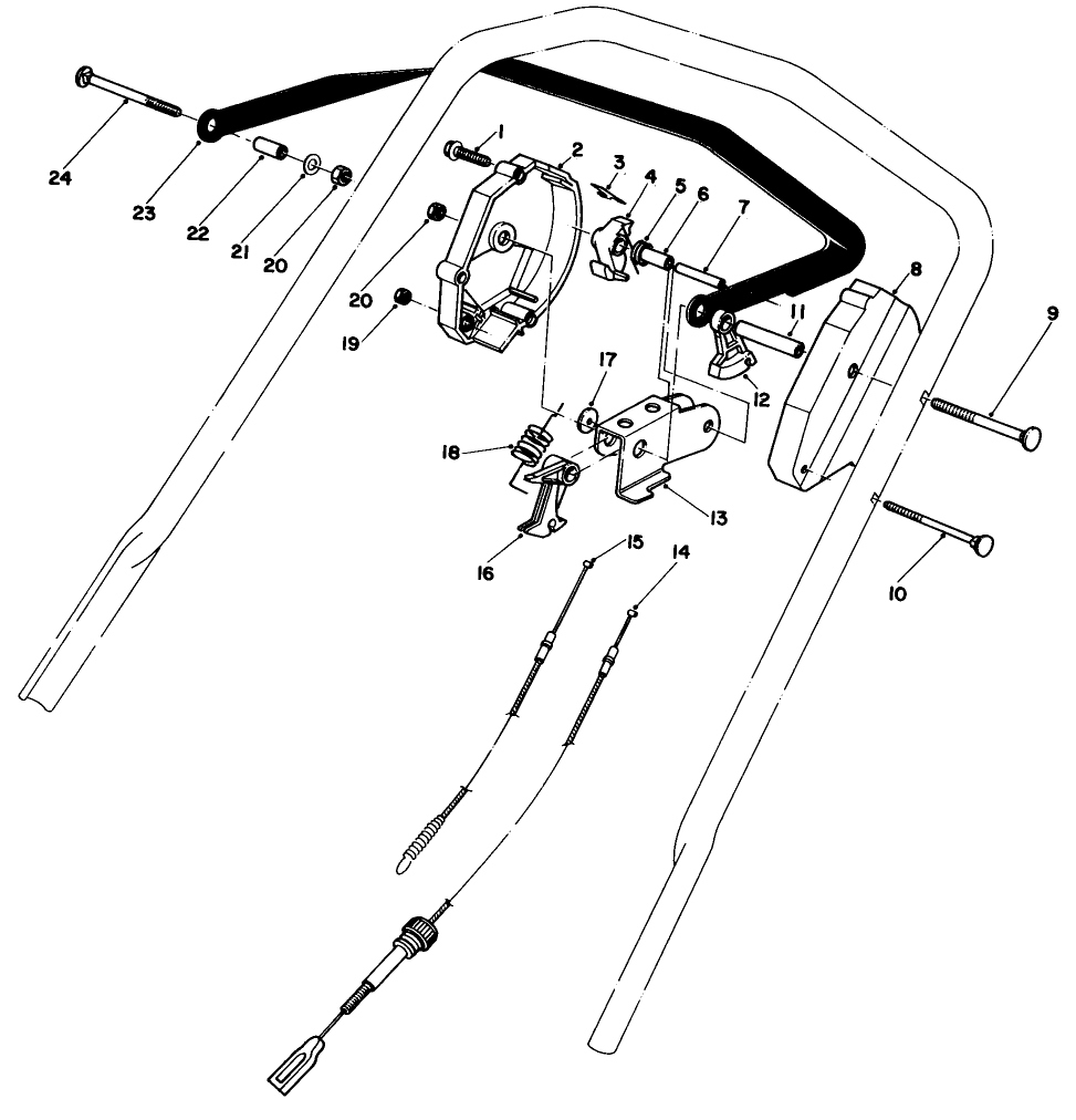 Traction Control Assembly Diagram and Parts List for 20661 3000001 - 3999999 Toro Lawn Mower