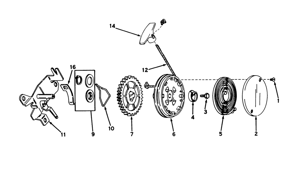 Rewind Starter No. 590519 Diagram and Parts List for 20752 8000001 - 8999999 Toro Lawn Mower