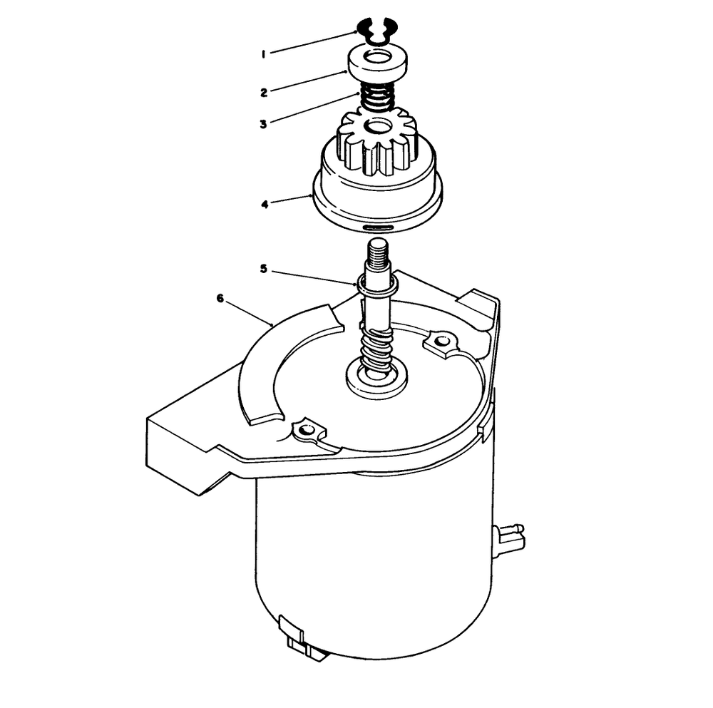 Starter Motor Assembly Diagram and Parts List for 20926B 2000001 - 2999999 Toro Lawn Mower